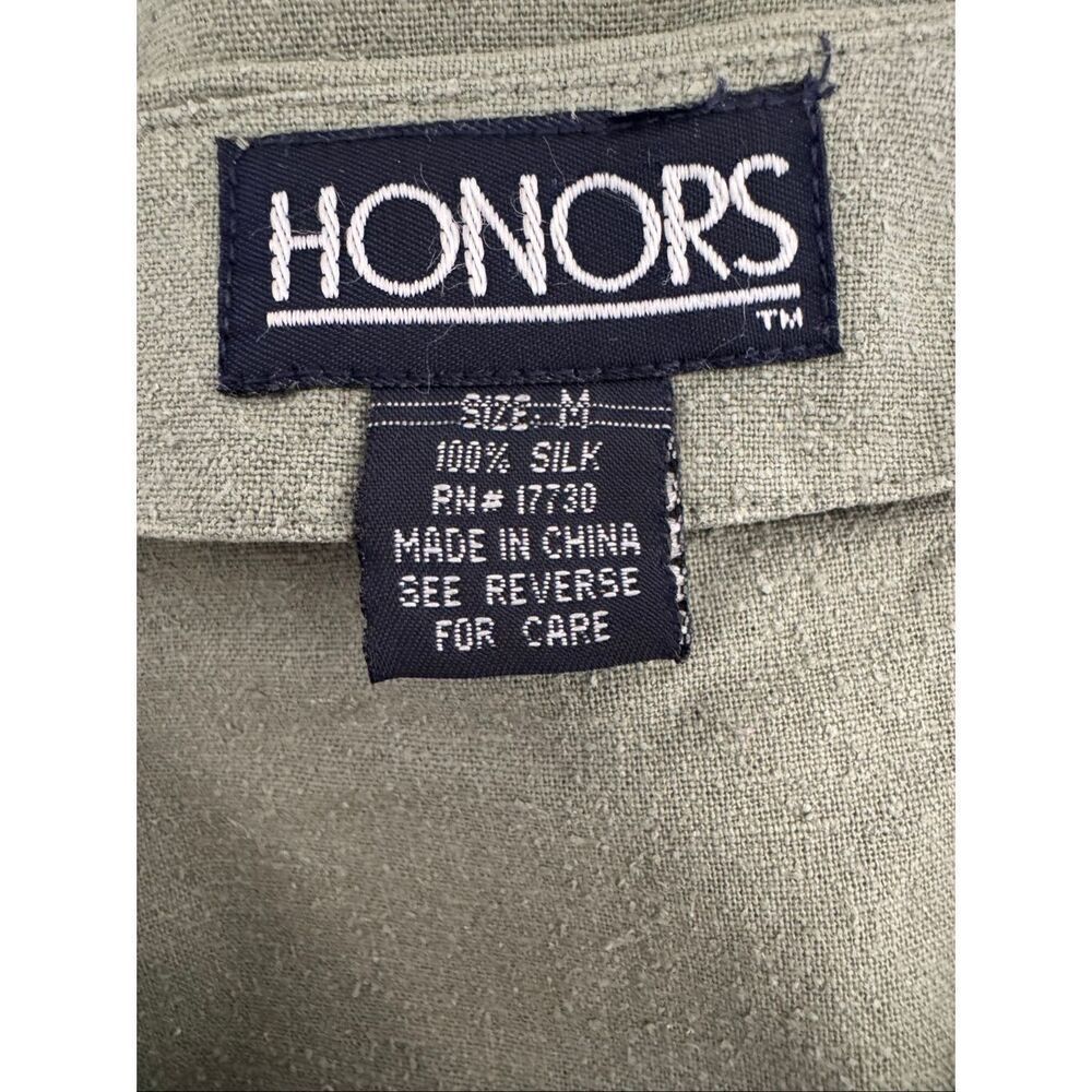 Honors women’s vintage 90s sage green 100% silk button up blouse - Picture 4 of 4